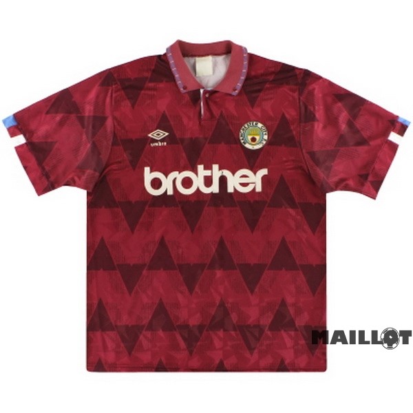 Foot Maillot Pas Cher Exterieur Maillot Manchester City Retro 1990 1991 Rouge