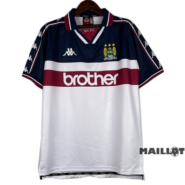 Foot Maillot Pas Cher Exterieur Maillot Manchester City Retro 1997 1998 Blanc