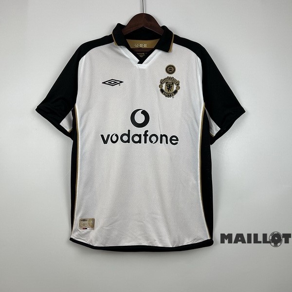 Foot Maillot Pas Cher Exterieur Maillot Manchester United Retro 2001 2002 Blanc