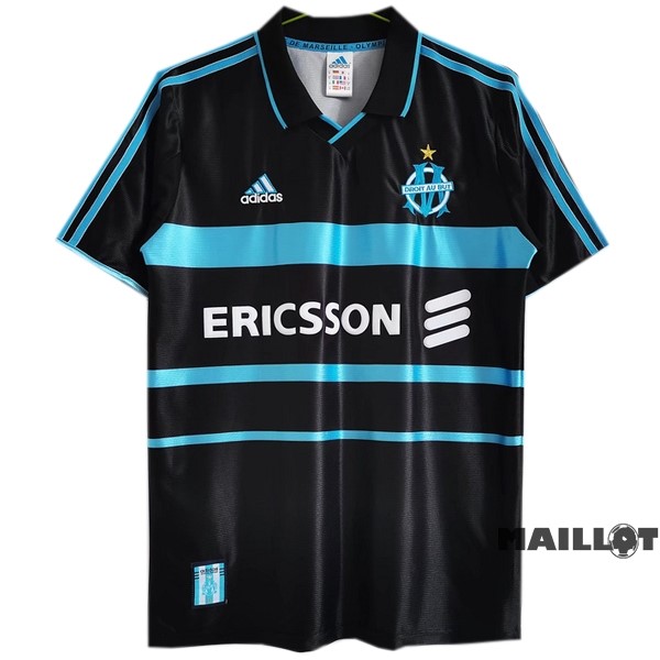 Foot Maillot Pas Cher Exterieur Maillot Marsella Retro 1990 1991 Noir
