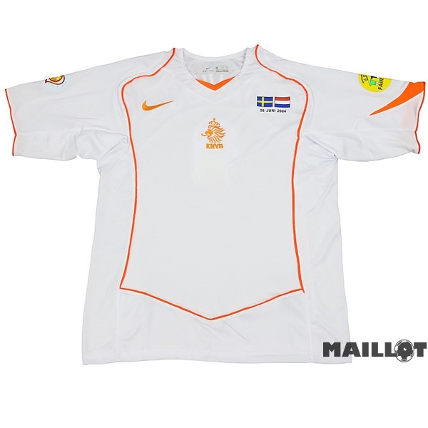 Foot Maillot Pas Cher Exterieur Maillot Pays Bas Retro 2004 Blanc