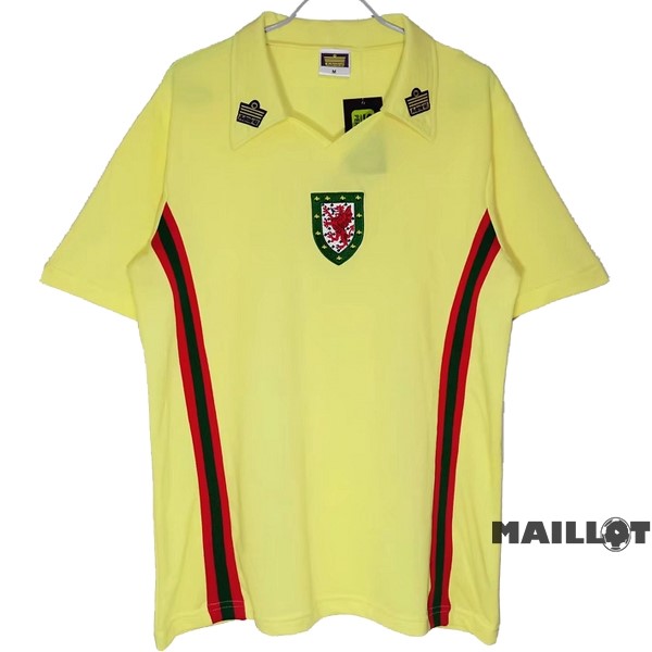 Foot Maillot Pas Cher Exterieur Maillot Pays de Galles Retro 1976 1979 Jaune