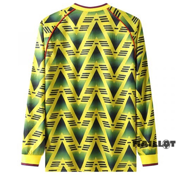 Foot Maillot Pas Cher Exterieur Manches Longues Arsenal Retro 1991 1993 Jaune