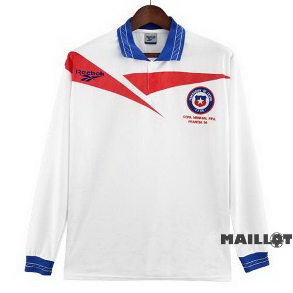 Foot Maillot Pas Cher Exterieur Manches Longues Chili Retro 1998 Blanc