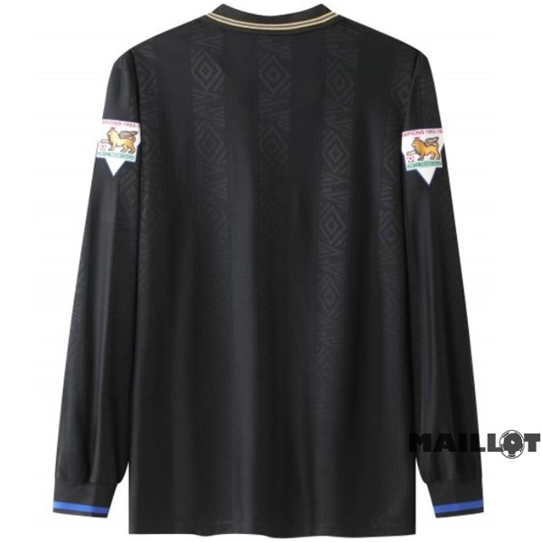 Foot Maillot Pas Cher Exterieur Manches Longues Manchester United Retro 1992 1994 Vert Noir
