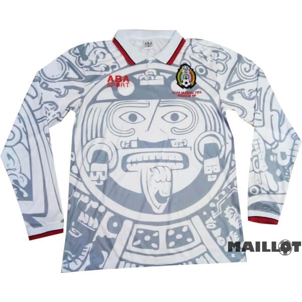 Foot Maillot Pas Cher Exterieur Manches Longues Mexico Retro 1998 Blanc