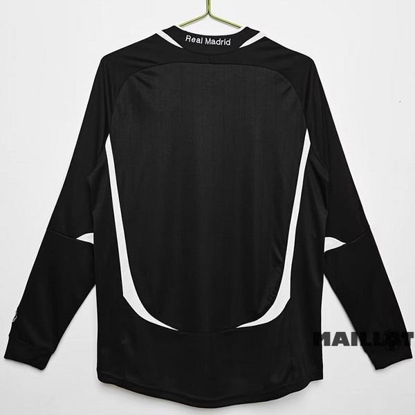 Foot Maillot Pas Cher Exterieur Manches Longues Real Madrid Retro 2006 2007 Noir