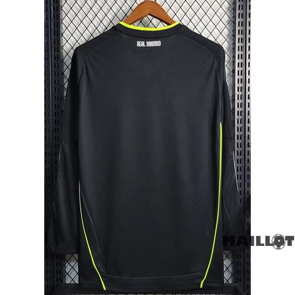Foot Maillot Pas Cher Exterieur Manches Longues Real Madrid Retro 2010 2011 Noir