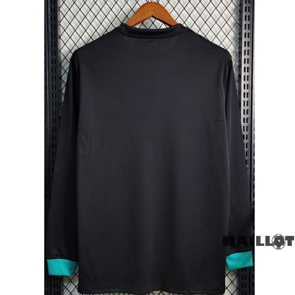 Foot Maillot Pas Cher Exterieur Manches Longues Real Madrid Retro 2017 2018 Noir