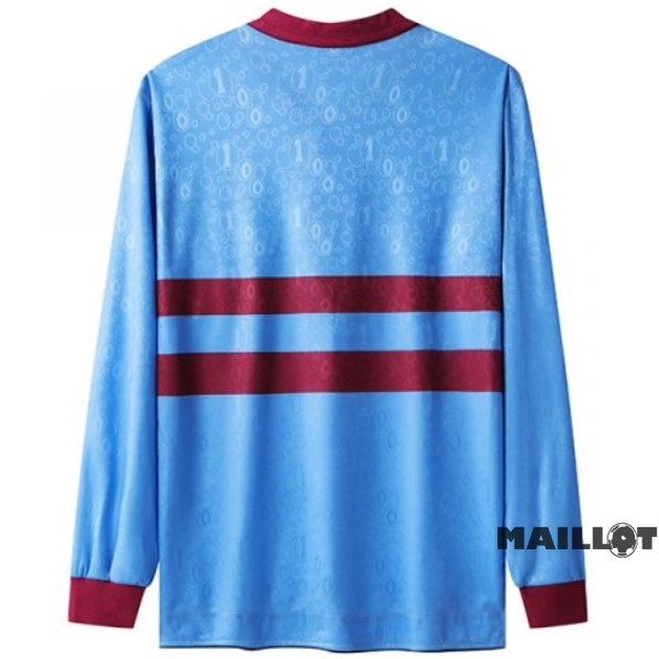 Foot Maillot Pas Cher Exterieur Manches Longues West Ham United Retro 1995 1997 Bleu