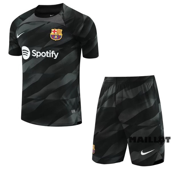 Foot Maillot Pas Cher Gardien Conjunto De Enfant Barcelona 2023 2024 Noir