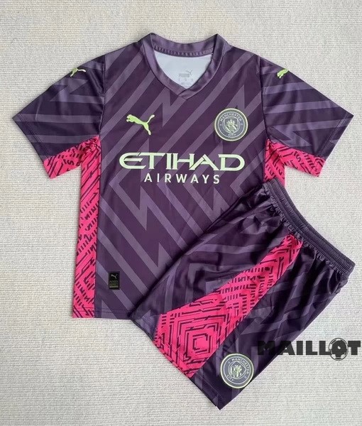 Foot Maillot Pas Cher Gardien Conjunto De Homme Manchester City 2023 2024 Purpura