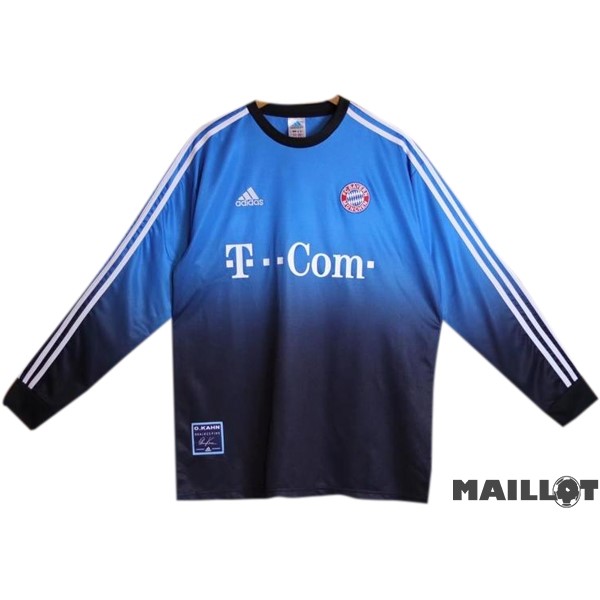 Foot Maillot Pas Cher Gardien Maillot Manches Longues Bayern Múnich Retro 2002 2003 Bleu