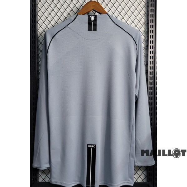 Foot Maillot Pas Cher Gardien Manches Longues Manchester United Retro 2007 2008 Gris
