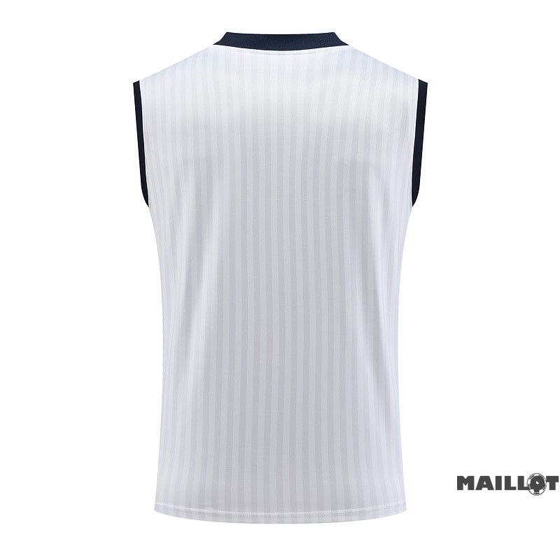 Foot Maillot Pas Cher Maillot Sans Manches Real Madrid 2023 2024 Blanc Jaune