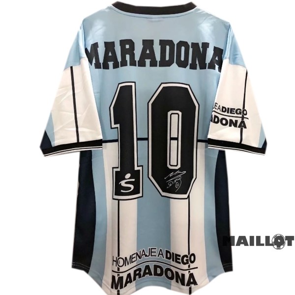 Foot Maillot Pas Cher NO.10 Maradona Domicile Maillot Argentine Retro 2001 Bleu