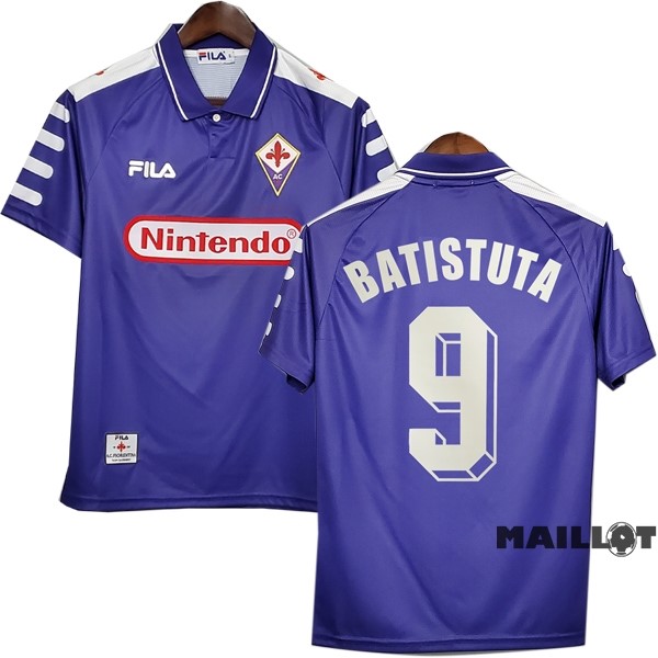 Foot Maillot Pas Cher NO.9 Batistuta Domicile Maillot Fiorentina Retro 1998 1999 Purpura