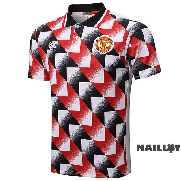 Foot Maillot Pas Cher Polo Manchester United 2022 2023 Rouge Blanc Noir
