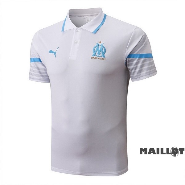Foot Maillot Pas Cher Polo Marsella 2022 2023 Blanc Bleu