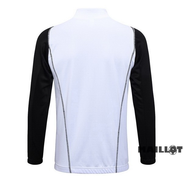 Foot Maillot Pas Cher Ropa Deportiva Con Cremallera Larga Real Madrid 2023 2024 Blanc Noir