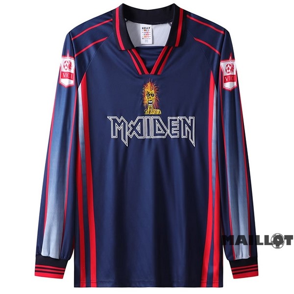 Foot Maillot Pas Cher Spécial Manches Longues West Ham United Retro 1998 Bleu