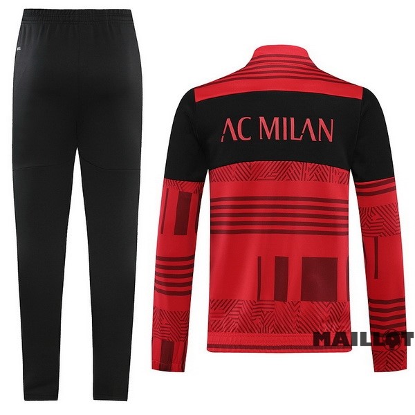 Foot Maillot Pas Cher Survêtements AC Milan 2022 2023 Noir Rouge