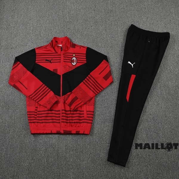 Foot Maillot Pas Cher Survêtements AC Milan 2022 2023 Noir Rouge