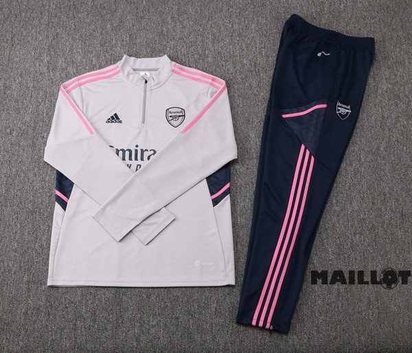 Foot Maillot Pas Cher Survêtements Arsenal 2022 2023 Gris Noir Rose