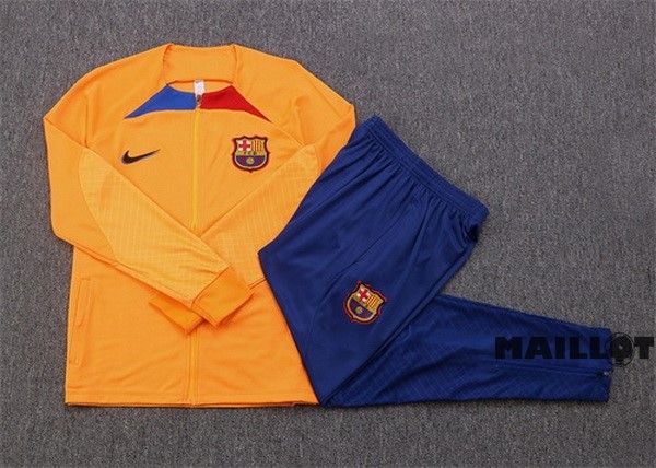 Foot Maillot Pas Cher Survêtements Barcelona 2022 2023 Orange II Bleu