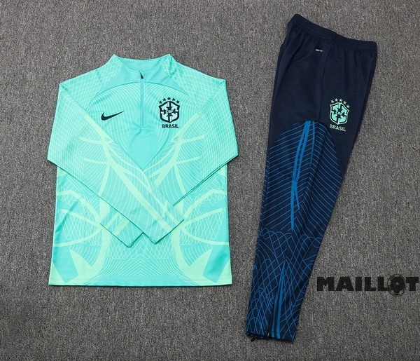 Foot Maillot Pas Cher Survêtements Enfant Brésil 2022 Vert Noir