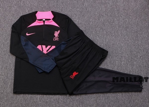 Foot Maillot Pas Cher Survêtements Enfant Liverpool 2022 2023 Noir Rose