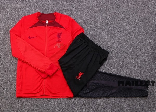 Foot Maillot Pas Cher Survêtements Enfant Liverpool 2022 2023 Rouge II Noir