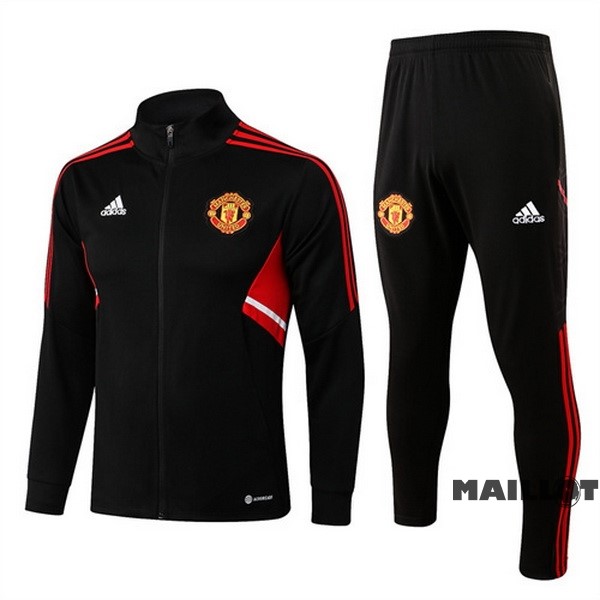 Foot Maillot Pas Cher Survêtements Enfant Manchester United 2022 2023 Noir I Rouge