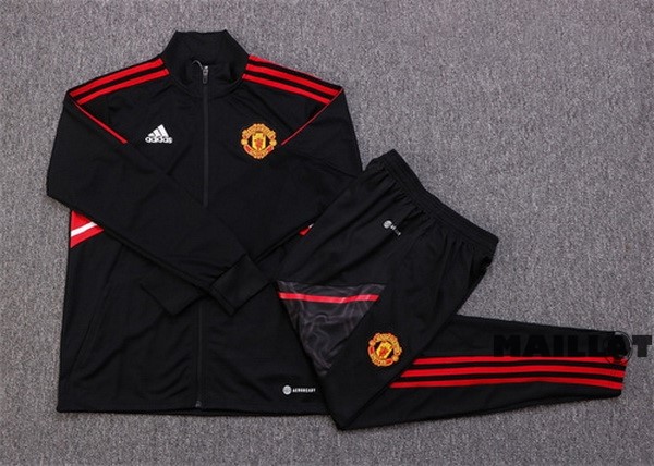 Foot Maillot Pas Cher Survêtements Enfant Manchester United 2022 2023 Noir I Rouge