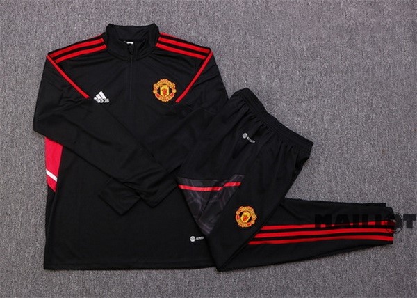 Foot Maillot Pas Cher Survêtements Enfant Manchester United 2022 2023 Noir Rouge