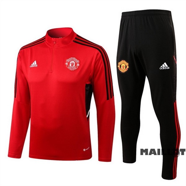 Foot Maillot Pas Cher Survêtements Enfant Manchester United 2022 2023 Rouge I Noir