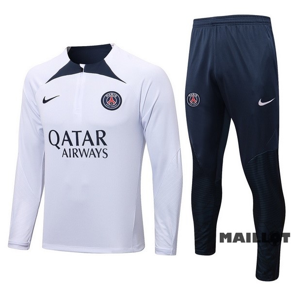 Foot Maillot Pas Cher Survêtements Enfant Paris Saint Germain 2022 2023 Blanc Bleu Marine