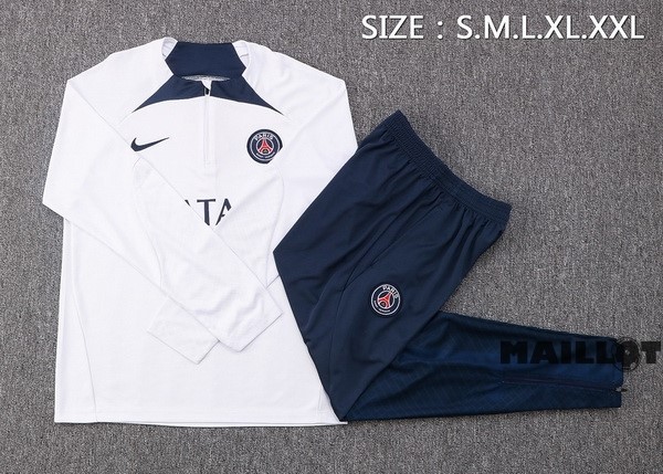 Foot Maillot Pas Cher Survêtements Enfant Paris Saint Germain 2022 2023 Blanc Bleu Marine