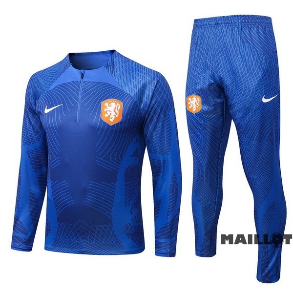 Foot Maillot Pas Cher Survêtements Enfant Pays Bas 2022 Bleu