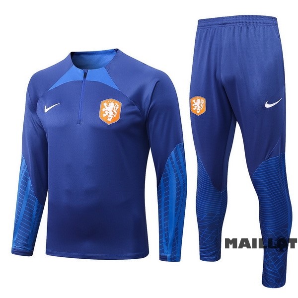 Foot Maillot Pas Cher Survêtements Enfant Pays Bas 2022 II Bleu