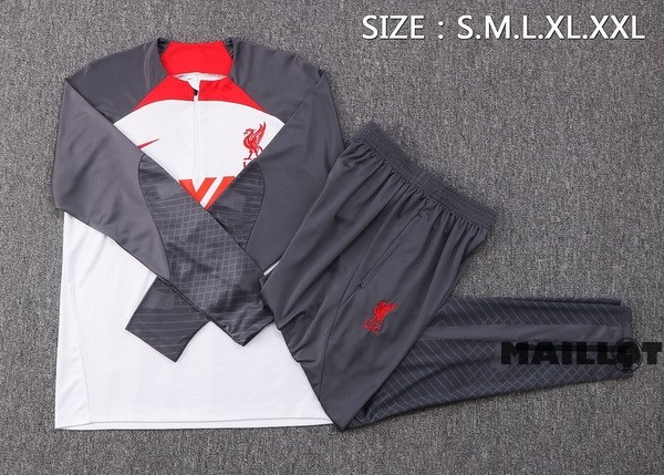 Foot Maillot Pas Cher Survêtements Liverpool 2022 2023 Blanc Gris