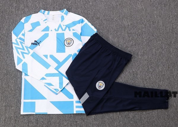 Foot Maillot Pas Cher Survêtements Manchester City 2022 2023 Bleu Blanc