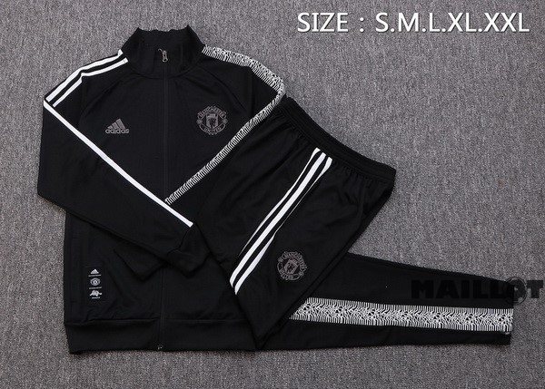 Foot Maillot Pas Cher Survêtements Manchester United 2022 2023 Noir Gris