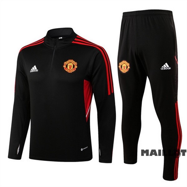 Foot Maillot Pas Cher Survêtements Manchester United 2022 2023 Noir Rouge