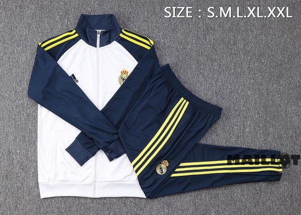 Foot Maillot Pas Cher Survêtements Real Madrid 2022 2023 Blanc Jaune