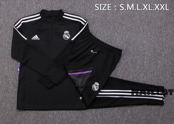 Foot Maillot Pas Cher Survêtements Real Madrid 2022 2023 Noir Purpura