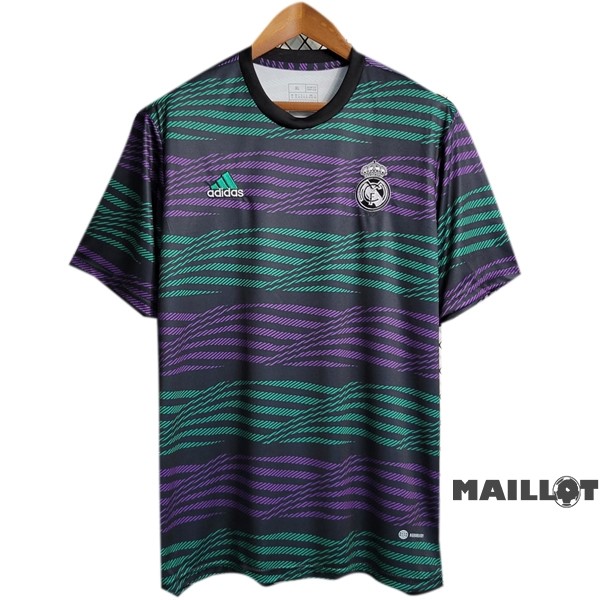 Foot Maillot Pas Cher Thailande Antes del Juego Maillot Real Madrid 2023 2024 Purpura Vert