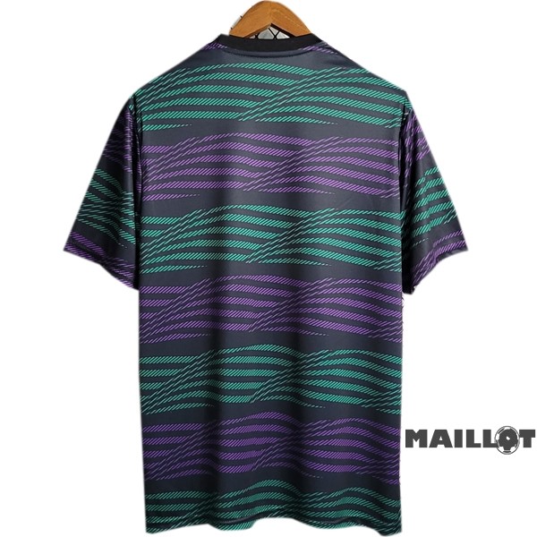 Foot Maillot Pas Cher Thailande Antes del Juego Maillot Real Madrid 2023 2024 Purpura Vert