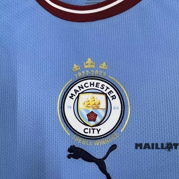 Foot Maillot Pas Cher Thailande Domicile Campeón Maillot Manchester City 2022 2023 Bleu