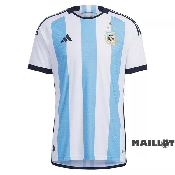 Foot Maillot Pas Cher Thailande Domicile Joueurs Maillot Argentine 3 Stars 2022 Bleu Blanc